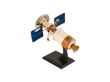 8" Blue And Yellow Metal Hand Painted Model Airplane Tabletop Sculpture