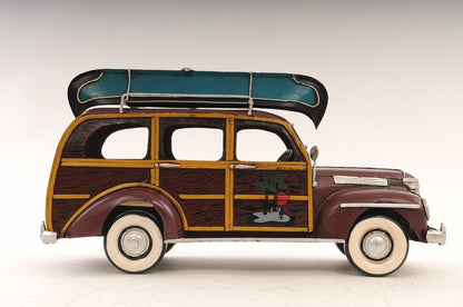 7" Burgundy Metal Hand Painted Model Car