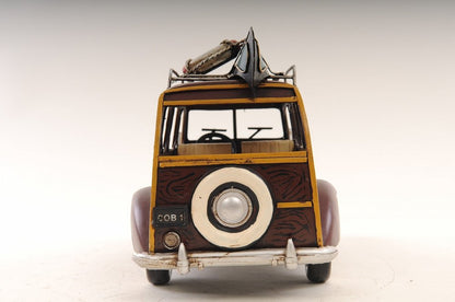 7" Burgundy Metal Hand Painted Model Car
