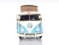 6" Blue And White Metal Volkswagen Bus Sculpture