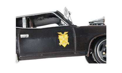 4" Gray Metal Hand Painted Model Car Tabletop Sculpture