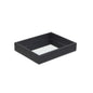 10" Black Faux Shagreen And Mirrored Glass Tray