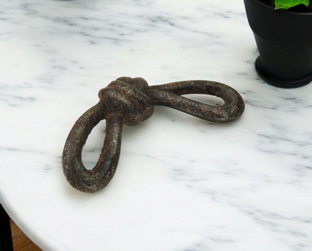 6" Gray Rustic Cast Iron Knot Tabletop Sculpture