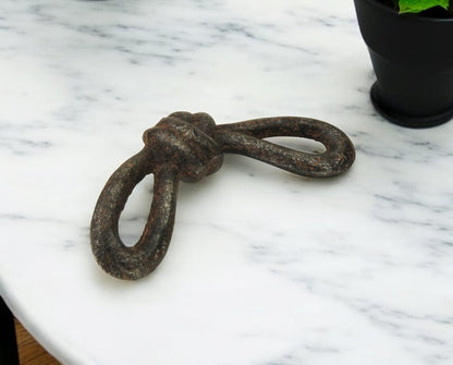 6" Gray Rustic Cast Iron Knot Tabletop Sculpture