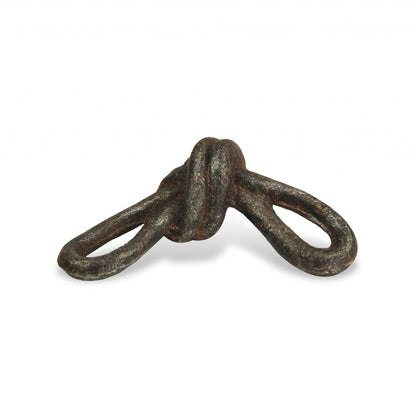 6" Gray Rustic Cast Iron Knot Tabletop Sculpture