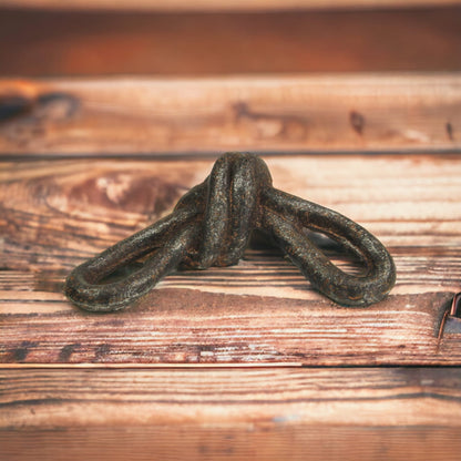 Rustic Gray Cast Iron Knot Sculpture