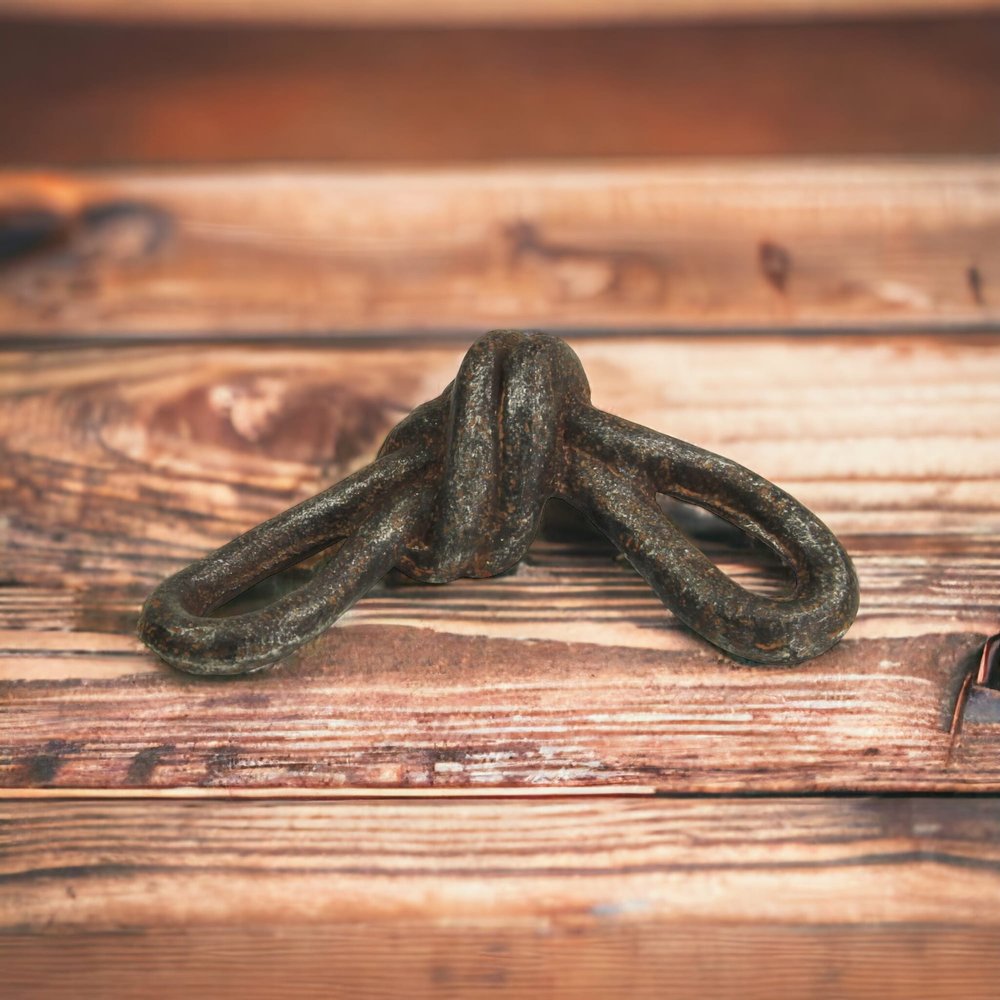 6" Gray Rustic Cast Iron Knot Tabletop Sculpture