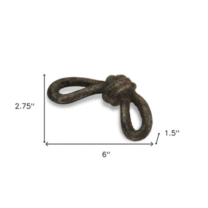 6" Gray Rustic Cast Iron Knot Tabletop Sculpture