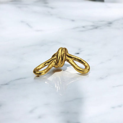 6" Gold Rustic Cast Iron Knot Tabletop Sculpture