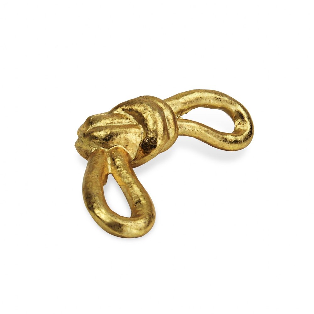 6" Gold Rustic Cast Iron Knot Tabletop Sculpture