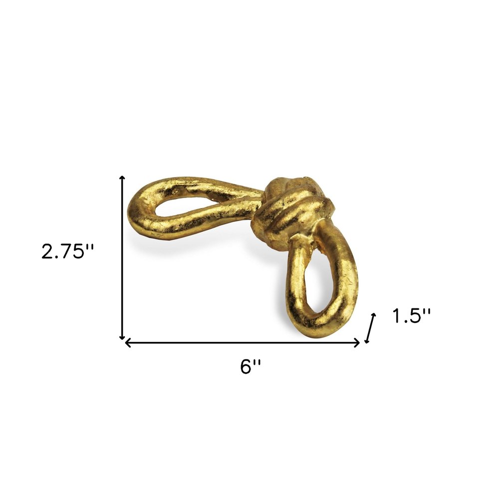 6" Gold Rustic Cast Iron Knot Tabletop Sculpture
