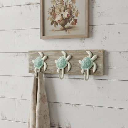 Coastal Sea Turtle Three Hook Coat Hanger