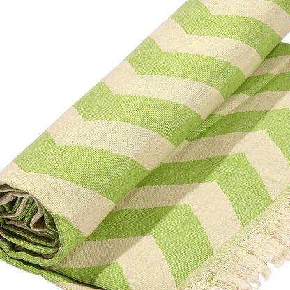 Lime Green Chevron Design Turkish Beach Blanket