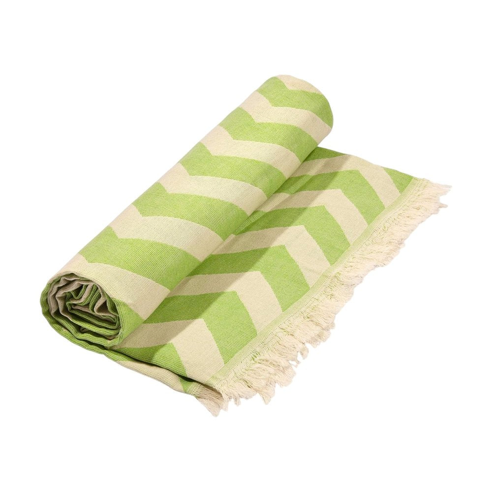 Lime Green Chevron Design Turkish Beach Blanket