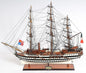 32" Black And White Solid Wood Hand Painted Boat Model Boat
