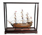 39" Wood Brown Solid Wood Hand Painted HMS Victory Large Table Top Display Model Boat