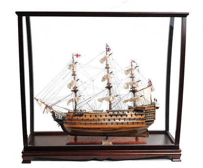 39" Brown Solid Wood Hand Painted Boat Model Boat