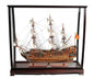 39" Wood Brown San Felipe Large Table Top Display Hand Painted Decorative Boat