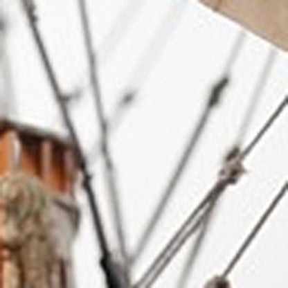 27" Wood Brown Solid Wood Hand Painted Solei Royal Medium Model Boat