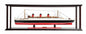15" Black And Red Solid Wood Hand Painted Boat Model Boat