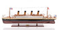 14" Black And Red Solid Wood Hand Painted Boat Model Boat