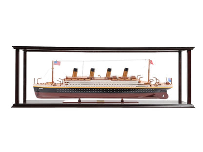15" Black And Red Solid Wood Hand Painted Boat Model Boat