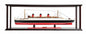 16" Black and Red Solid Wood Hand Painted RMS Queen Mary Medium Display Case Model Boat