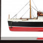 16" Black and Red Solid Wood Hand Painted RMS Queen Mary Medium Display Case Model Boat