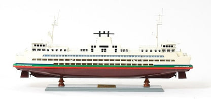11" Brown and White Washington Ferry Boat Hand Painted Decorative Boat