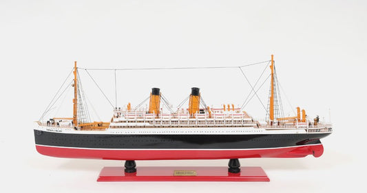 13" Black and Red Solid Wood Hand Painted RMS Empress of Ireland Model Boat