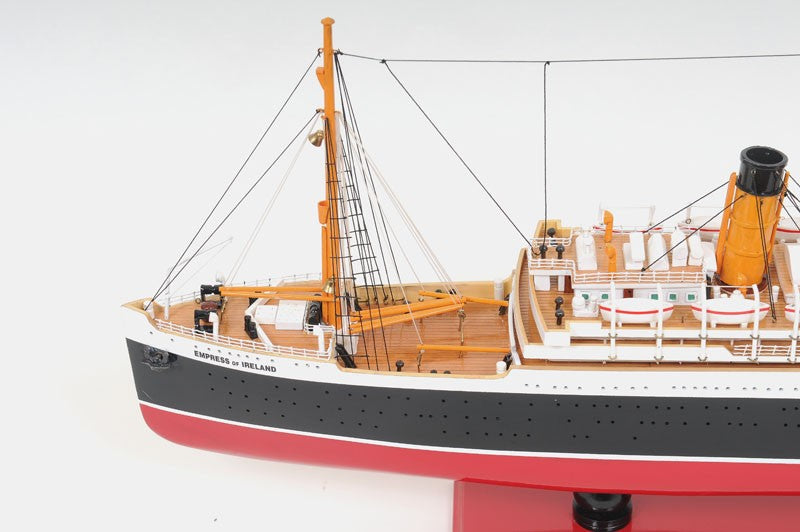 13" Black and Red Solid Wood Hand Painted RMS Empress of Ireland Model Boat