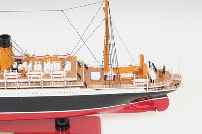 13" Black and Red Solid Wood Hand Painted RMS Empress of Ireland Model Boat