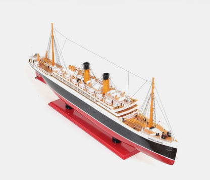 13" Black and Red Solid Wood Hand Painted RMS Empress of Ireland Model Boat