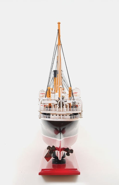 13" Black and Red Solid Wood Hand Painted RMS Empress of Ireland Model Boat