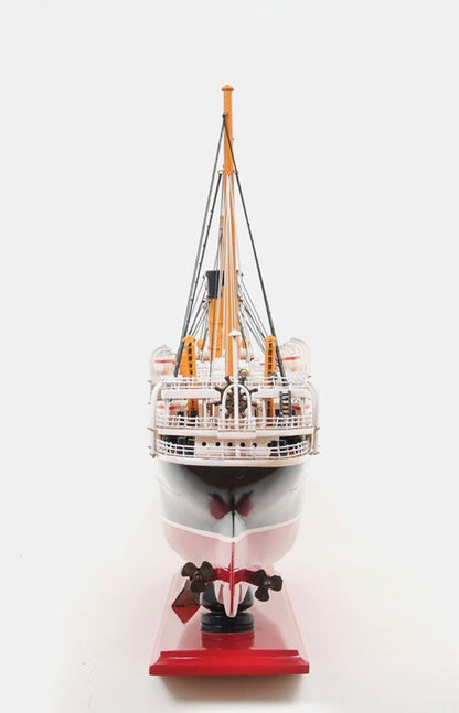 13" Black and Red Solid Wood Hand Painted RMS Empress of Ireland Model Boat