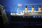 13" Black and White Solid Wood Hand Painted 1912 RMS Titanic Lights Model Boat