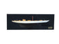 12" Black and White Solid Wood Hand Painted Shamrock V Yacht Half-Hull Model Boat