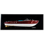12" Wood Brown Riva Aquarama Half Hull Hand Painted Decorative Boat