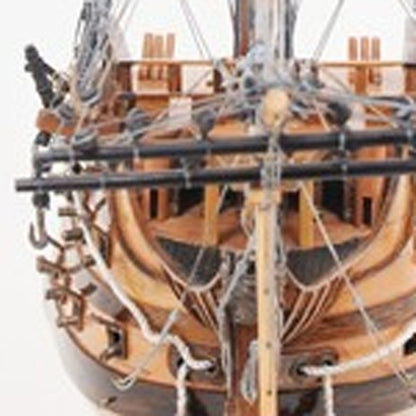 29" Wood Brown HMS Victory Bow Section Hand Painted Decorative Boat