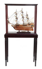 50" Brown Solid Wood Hand Painted Model Boat