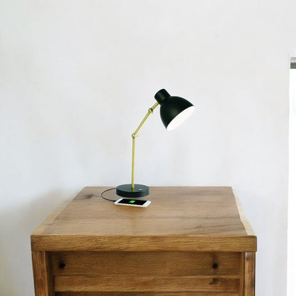 Matte Black and Gold Mod LED Adjustable Desk Lamp