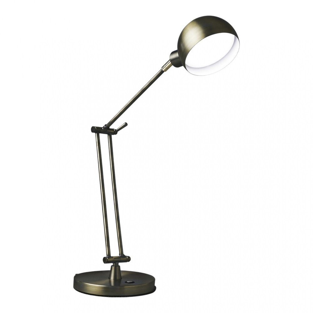 Shiny Satin Brass LED Adjustable Desk Lamp