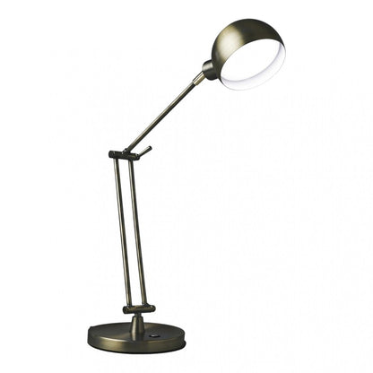 Shiny Satin Brass LED Adjustable Desk Lamp