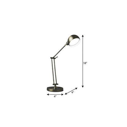 Shiny Satin Brass LED Adjustable Desk Lamp