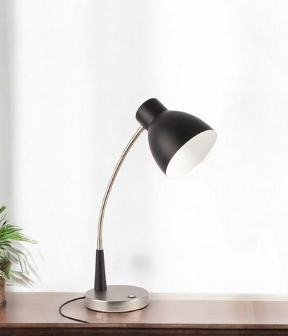 Black Matte and Silver LED Adjustable Desk Lamp