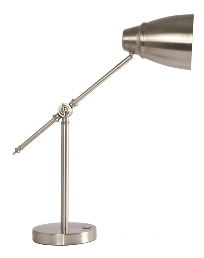 Brushed Silver LED Adjustable Desk Lamp