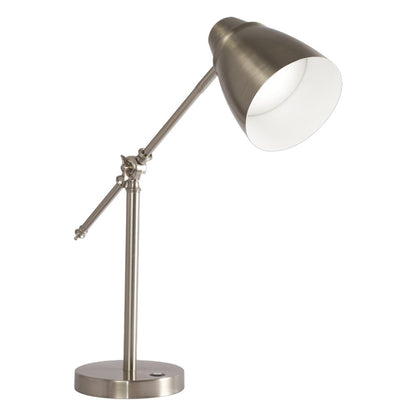 Brushed Silver LED Adjustable Desk Lamp