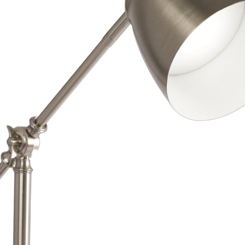 Brushed Silver LED Adjustable Desk Lamp