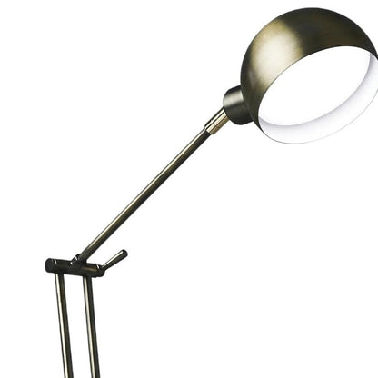 18" Antiqued Bronze Adjustable Swing Arm Desk Lamp USB With Antiqued Bronze Shade