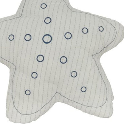Set of Two 12" White Starfish Coastal Throw Pillows